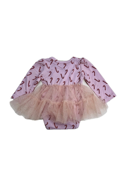 Candy Cane Tulle Bodysuit Dress