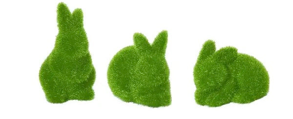 Small moss flocked bunny fig