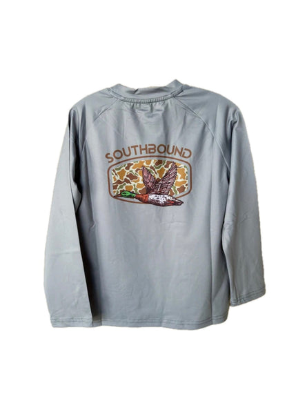 Camo Duck LS Perfect Tee in Pale Olive Green