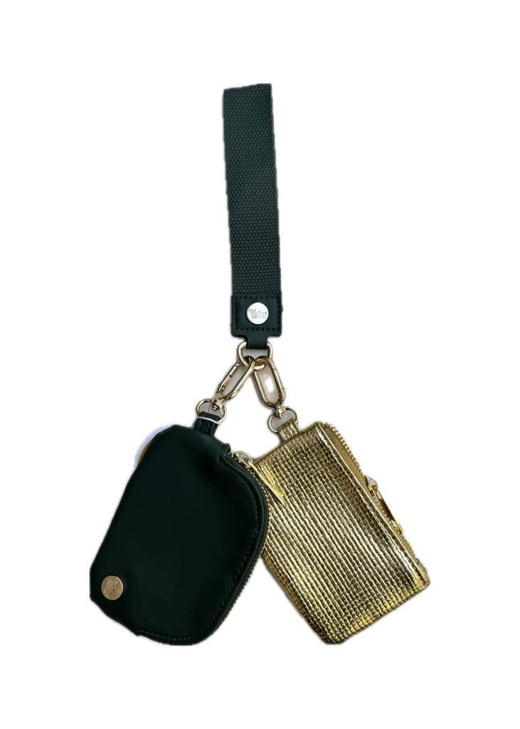 Dynamic Duo Pouch Luxe Wristlet in Evergreen Gold