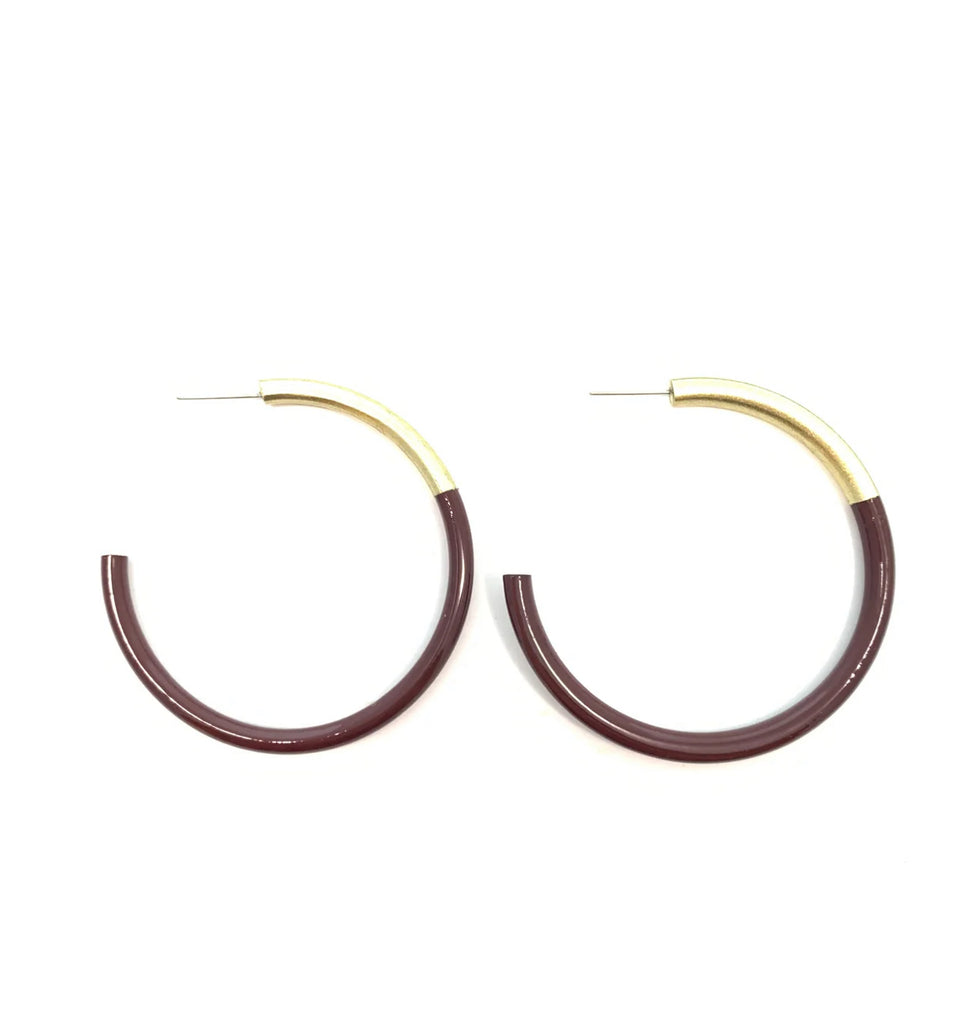 Liz Hoops Dark Maroon