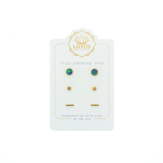 Gold Opal Stud Green
