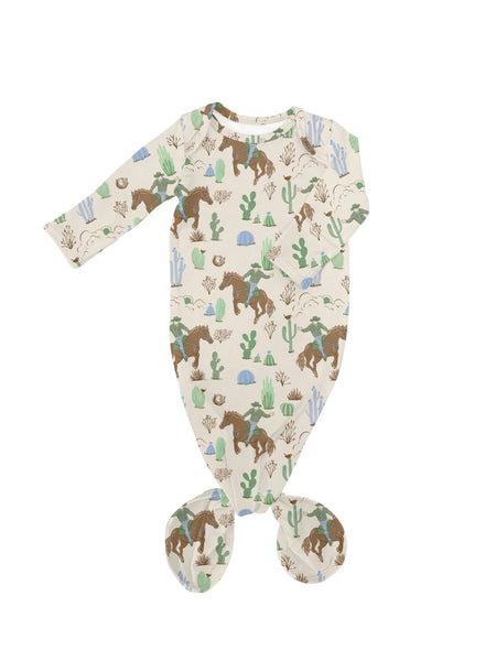 Saddle Up Cowboy Print Knotted Gown
