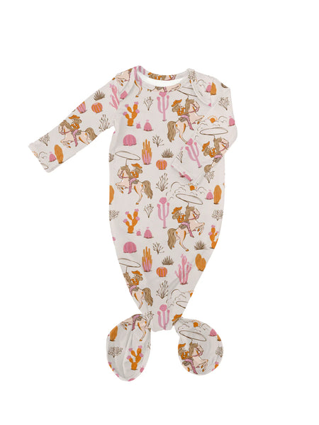 Saddle Up Cowgirl Print Knotted Gown