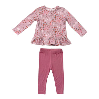 Girl's Long Sleeve Peplum Set
