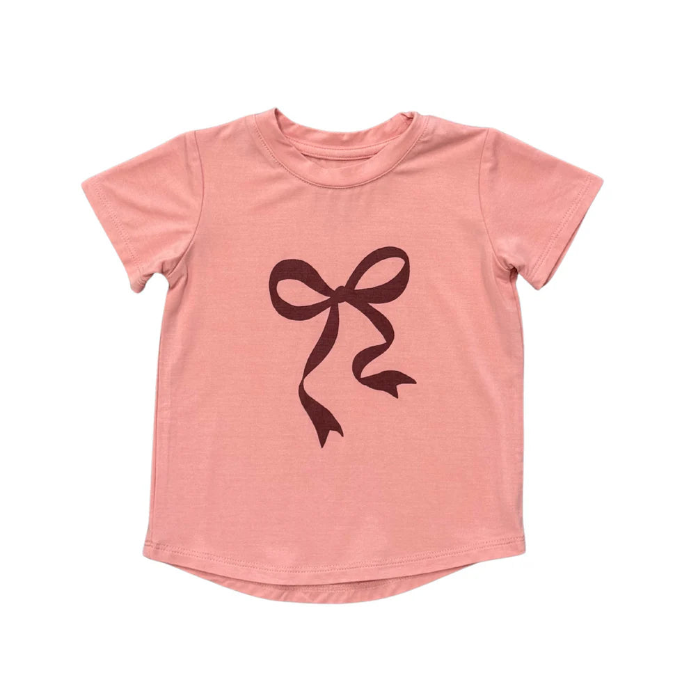 Bow in Rose Brown Short Sleeve Tee