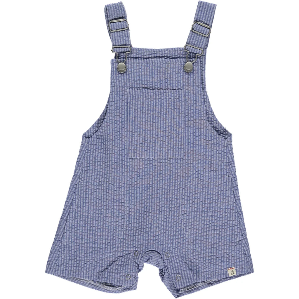 Galleon Navy Seersucker Woven Overalls