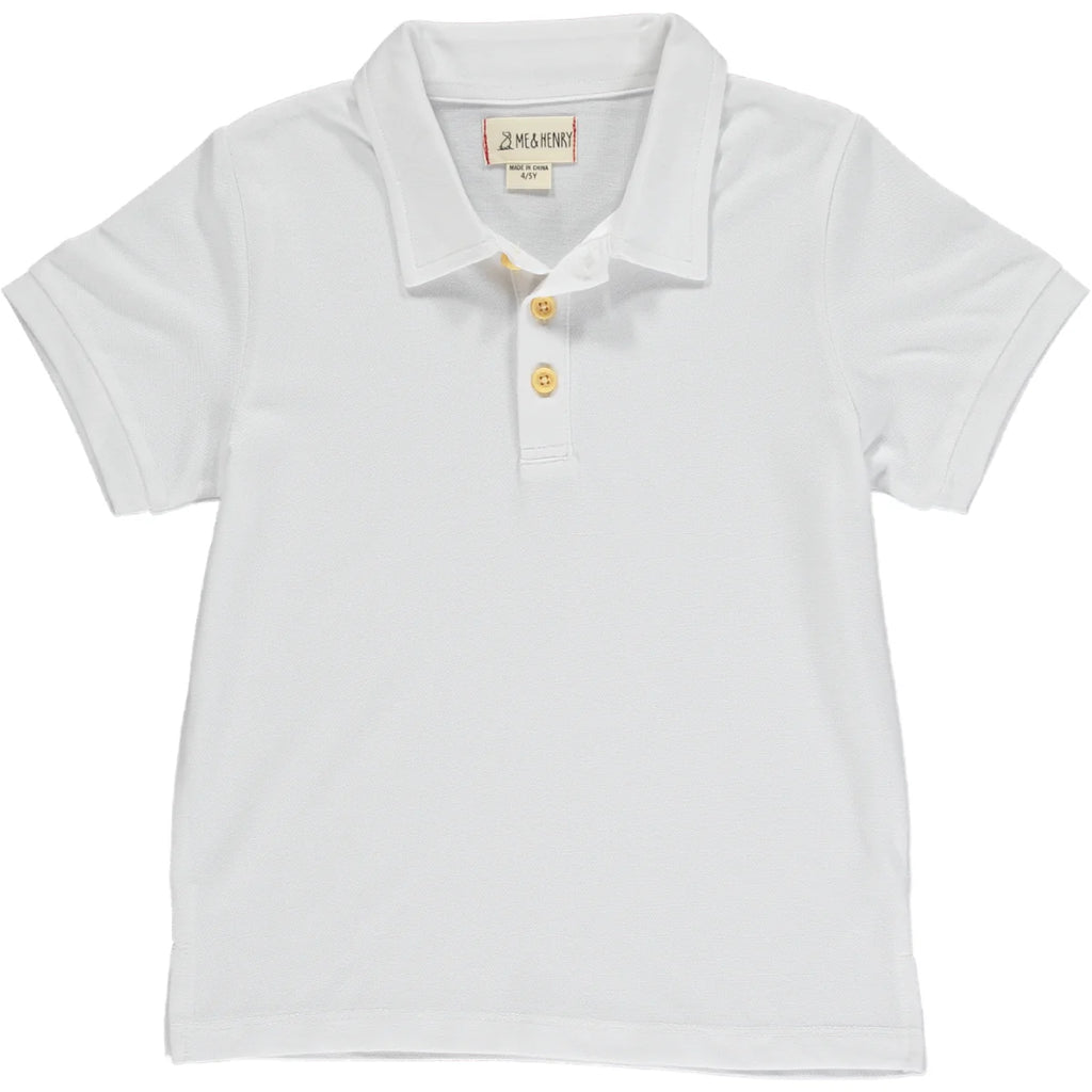 Shipping White Pique Polo