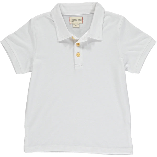 Shipping White Pique Polo