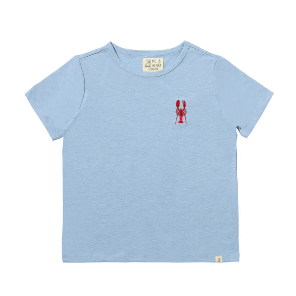 Marine Blue Lobster Embroidered Tee