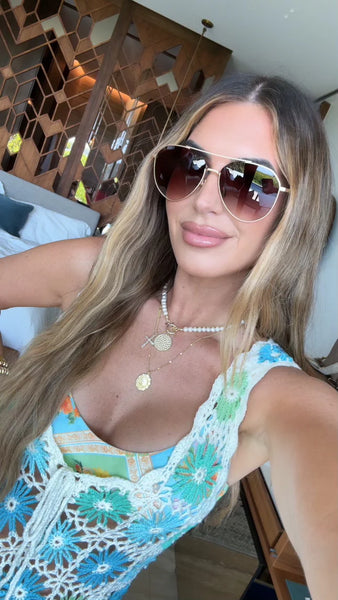 Dash Sunglasses in Brushed Gold/Coffee Gradient