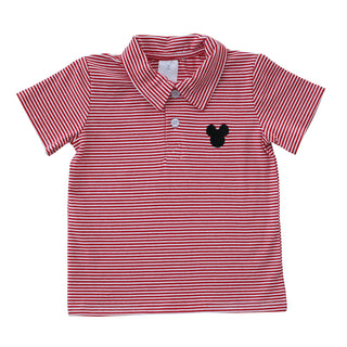 Mouse Polo in Red & White Stripes