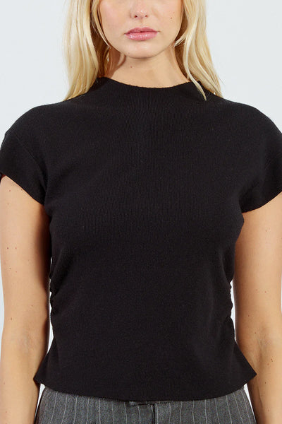 Young Ladies Knitted Sweater Top - Black