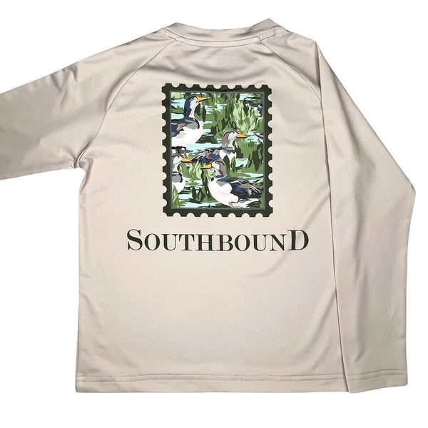Duck Stamp LS Perfect Tee in Taupe