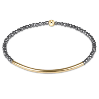 Bliss Bar Gold 2mm Silver Faceted Hematite Bracelet