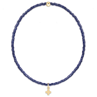 Hope Classic Navy Bracelet- Sig Cross Small Gold Charm