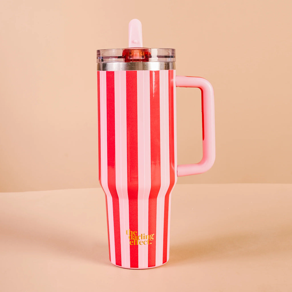40 oz Lifestyle Flip Tumbler in Peppermint Stripes