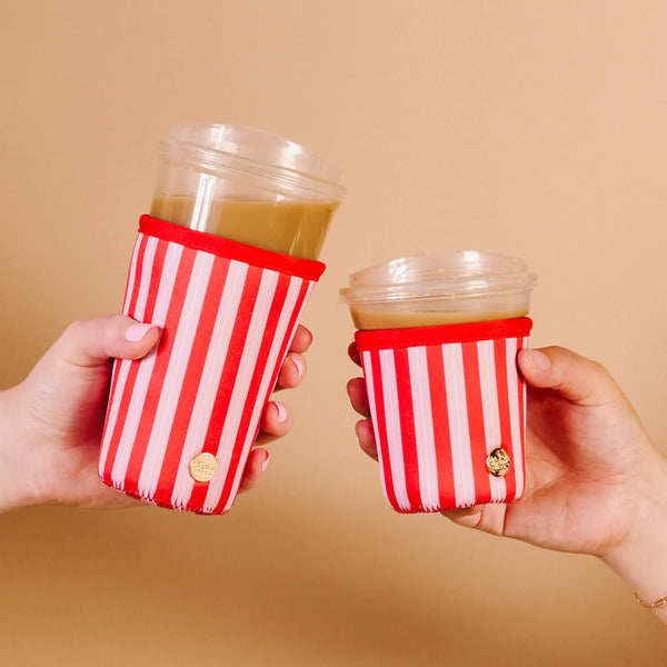 Sip Savvy Drink Sleeve in Peppermint Stripes (In Regular & Large)