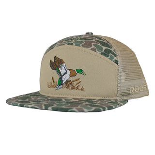 Youth Roost 7 Panel 3D Puff Full Color Duck Logo Hat - Camo
