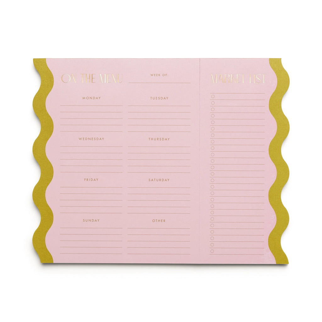 Meal Planner Notepad with Magnets - Pink + Chartreuse