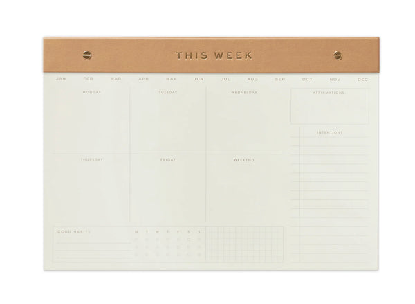 Weekly Post Bound Notepad- Camel