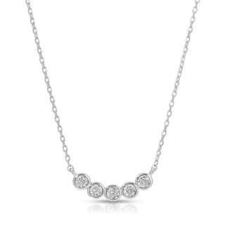 5 Framed Curved CZ Necklace