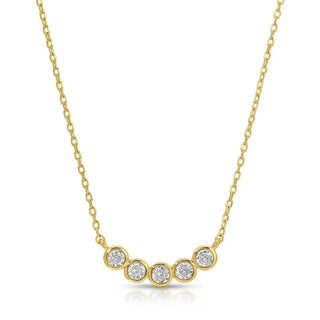 5 Framed Curved CZ Necklace