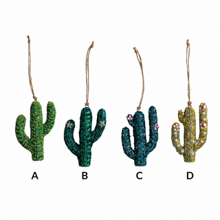 Beaded Cactus Ornament, 4 Styles