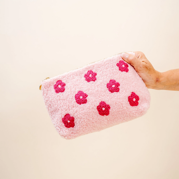 Teddy Pouch Pink- Floral