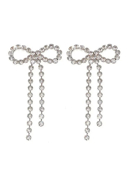 Rhinestone Bow Earrings