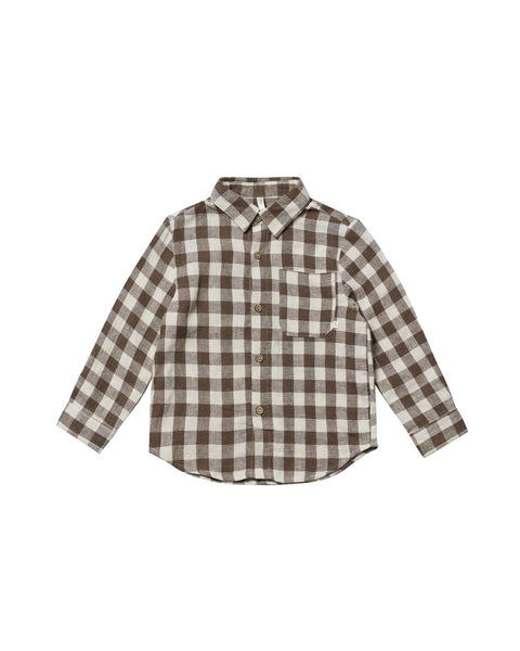 Collared L/S Shirt- Charcoal Check