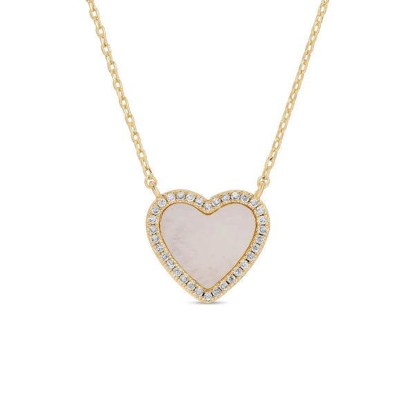 Small Shell Filled Heart Necklace