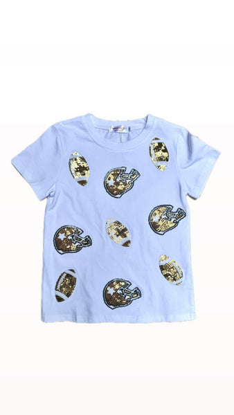 Gold Football Short Sleeve Tee