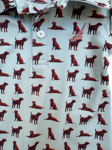 Banks Dog Print L/S Performance Polo Romper