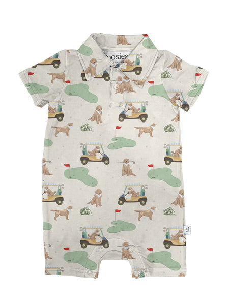 Barks & Birdies SS Polo Romper