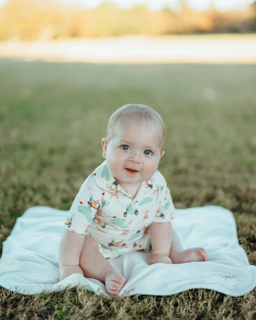 Barks & Birdies SS Polo Romper