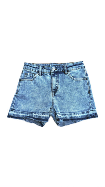 Brittany Basic Shorts with Released Frayed Hem