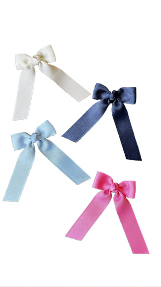 Tiny Grosgrain Bowtie with Knot Wrap and Streamer Tails