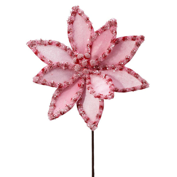 Candy with Snowglitter Poinsettia Stem