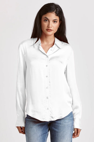 Gaia White Button Down Top