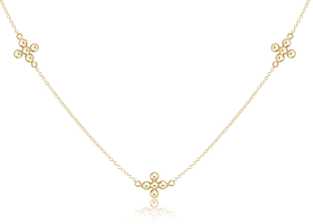 choker simplicity chain gold - classic beaded signature cross gold