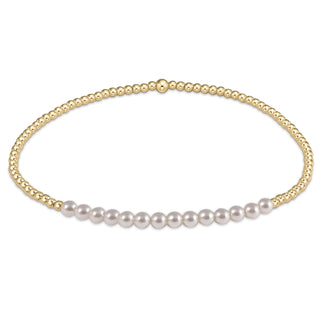 gold bliss 3mm bead bracelet - pearl