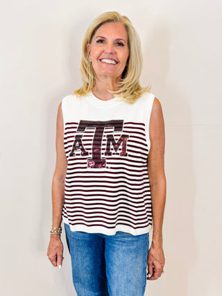 Texas A&M Striped Knit Tank