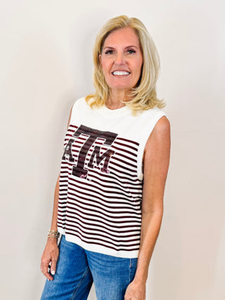 Texas A&M Striped Knit Tank