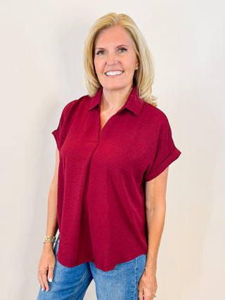 Sheri Top - Maroon
