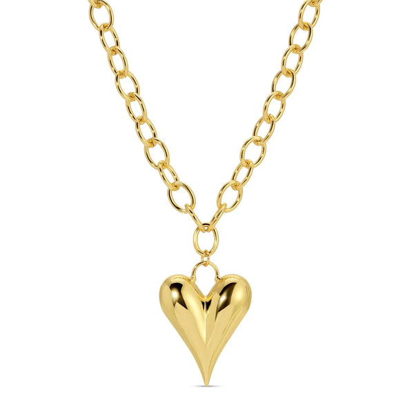 Elongated Bubble Heart Statement Necklace