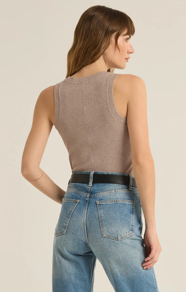 Sirena Rib Tank- Heather Taupe