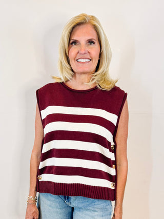 Sammy Sweater Top - Maroon