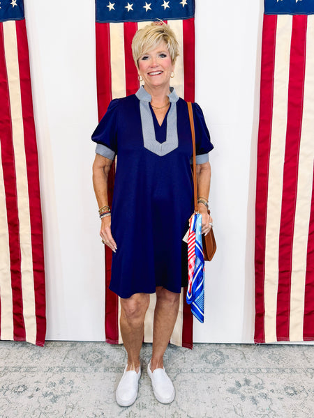 Navy Collared Dress