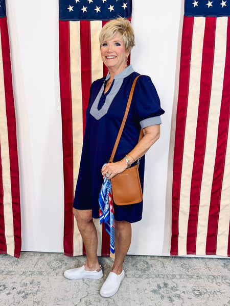 Navy Collared Dress